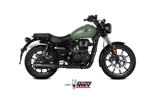 [RE.004.LH1BA] Mivv Slip-On HR-1 Black Royal Enfield Meteor 350 2021-24