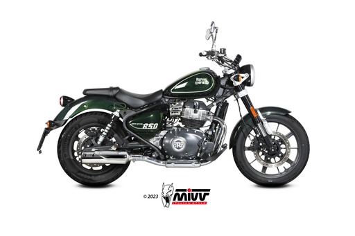 [RE.002.LH1XA] Mivv 2 Slip-On HR-1 POLISHED St. Steel Royal Enfield Super Meteor 650 2023-24