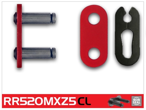 [RK520MXZ5CLRO] RK Eslabón 520MXZ5 Enganche Clip Rápido en Color Rojo
