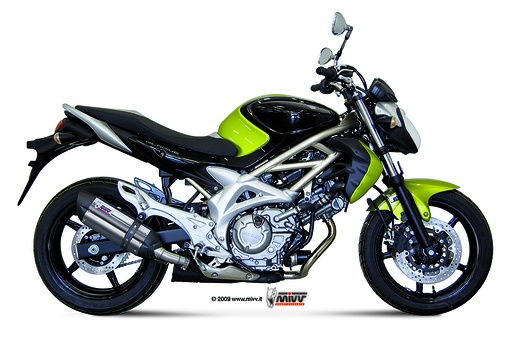 [S.035.L7] Mivv Slip-On Suono St. Steel con tapa carbono Suzuki Gladius 2009-15