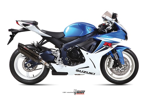 [S.036.L9] Mivv Slip-On Suono black con tapa carbono Suzuki GSX-R 600 2011-16 / GSX-R 750 2011-17