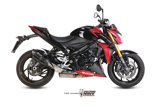 [S.044.L9] Mivv Slip-On Suono black con tapa carbono Suzuki GSX-S 1000 / 1000 F 2015-22
