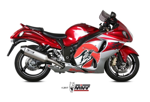 [S.052.LRX] Mivv 2 Slip-On Speed edge St. Steel con tapa carbono Suzuki GSX-R 1300 Hayabusa 2008-17