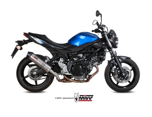 [S.045.L4C] Mivv Slip-On Oval Titan con tapa carbono Suzuki SV 650 / X 2016-24