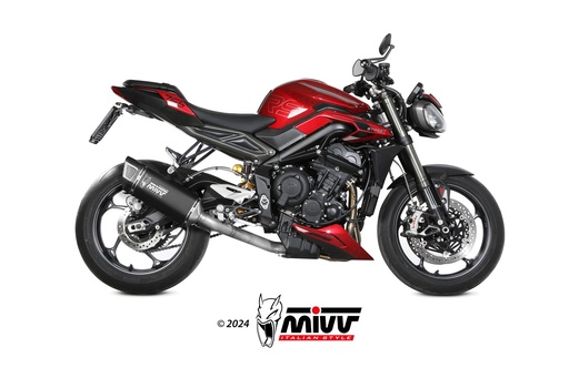 [T.026.LR1TB] Mivv Full system 3x1 SR-1 Black Titanium Triumph Street Triple 765 R / RS 2023-24