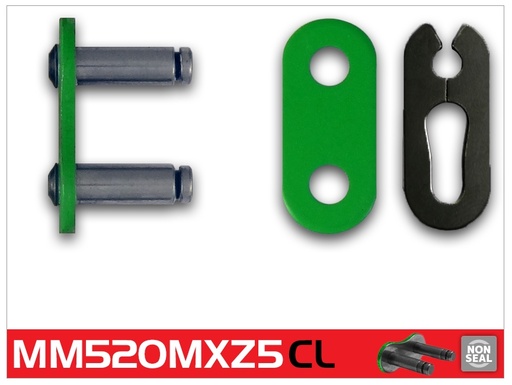 [RK520MXZ5CLVE] RK Eslabón 520MXZ5 Enganche Clip Rápido en Color Verde
