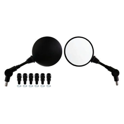 [R122772250] RMS Par de Retrovisores redondos universales con adaptadores M8 y M10