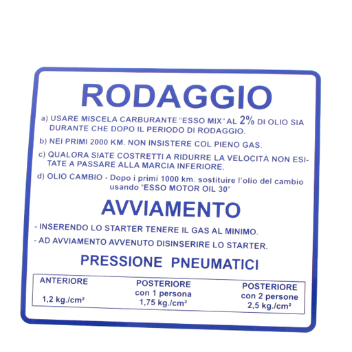 [R142721060] RMS Classic Azul Rodaggio Piaggio Vespa Rally 180-200cc 610170M001