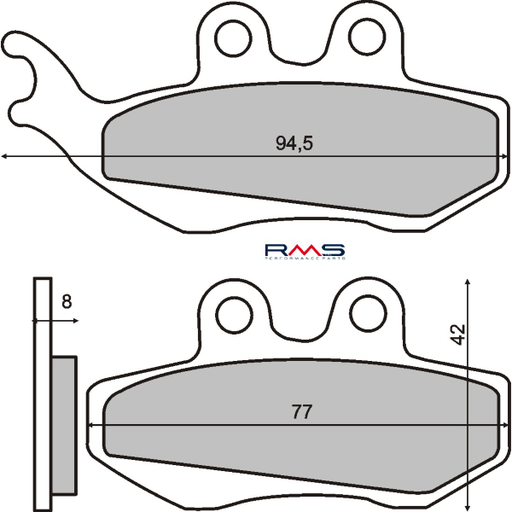 [R225100360] Pastillas de freno orgánicas Piaggio Hexagon Lx 125cc / Skipper St 125cc