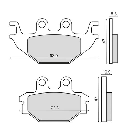 [R225103070] Pastillas de freno orgánicas Kymco KXR 250cc