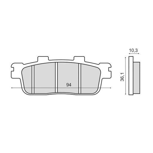 [R225103230] Pastillas de freno orgánicas Sym Hd 125cc