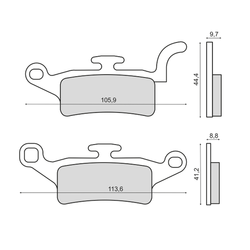 [R225103250] Pastillas de freno orgánicas Yamaha HW Xenter 125-150cc