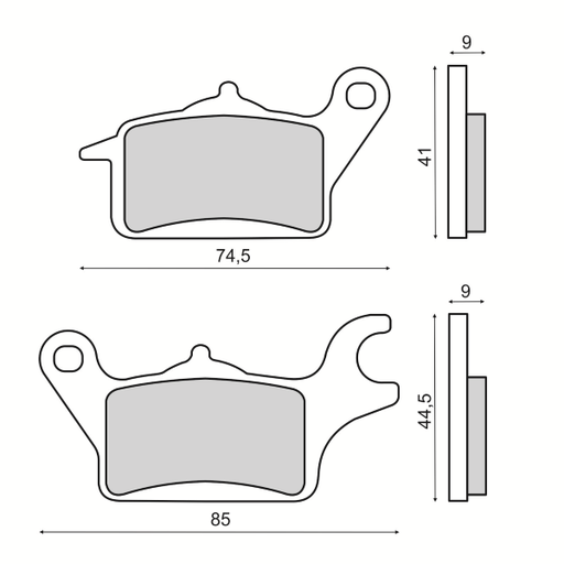 [R225103550] Pastillas de freno orgánicas Yamaha Tricity 125