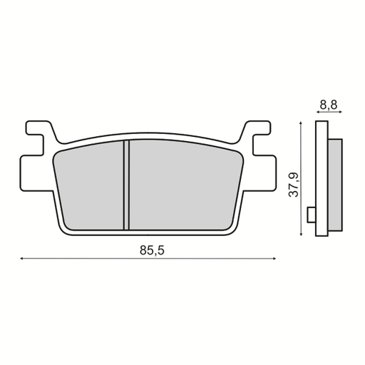[R225103573] Pastillas de freno Sinterizadas Kymco AK 550