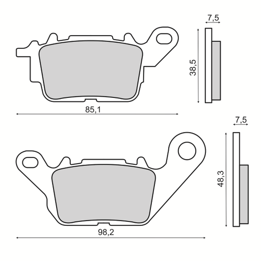 [R225103600] Pastillas de freno orgánicas Yamaha N-Max 125 / 150