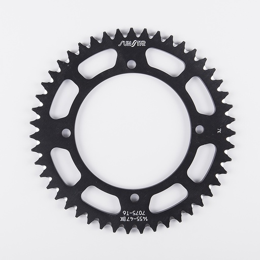 [5-1455-47BK] Sunstar Corona de Ergal Triplestar de 47 Dientes en Color Negro