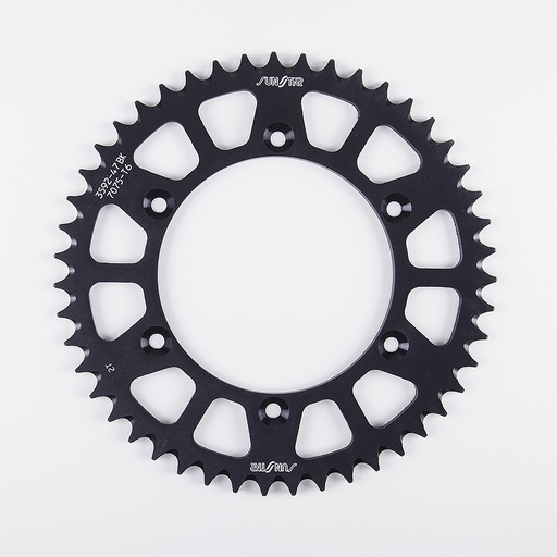 [5-3592-48BK] Sunstar Corona de Ergal Triplestar de 48 Dientes en Color Negro